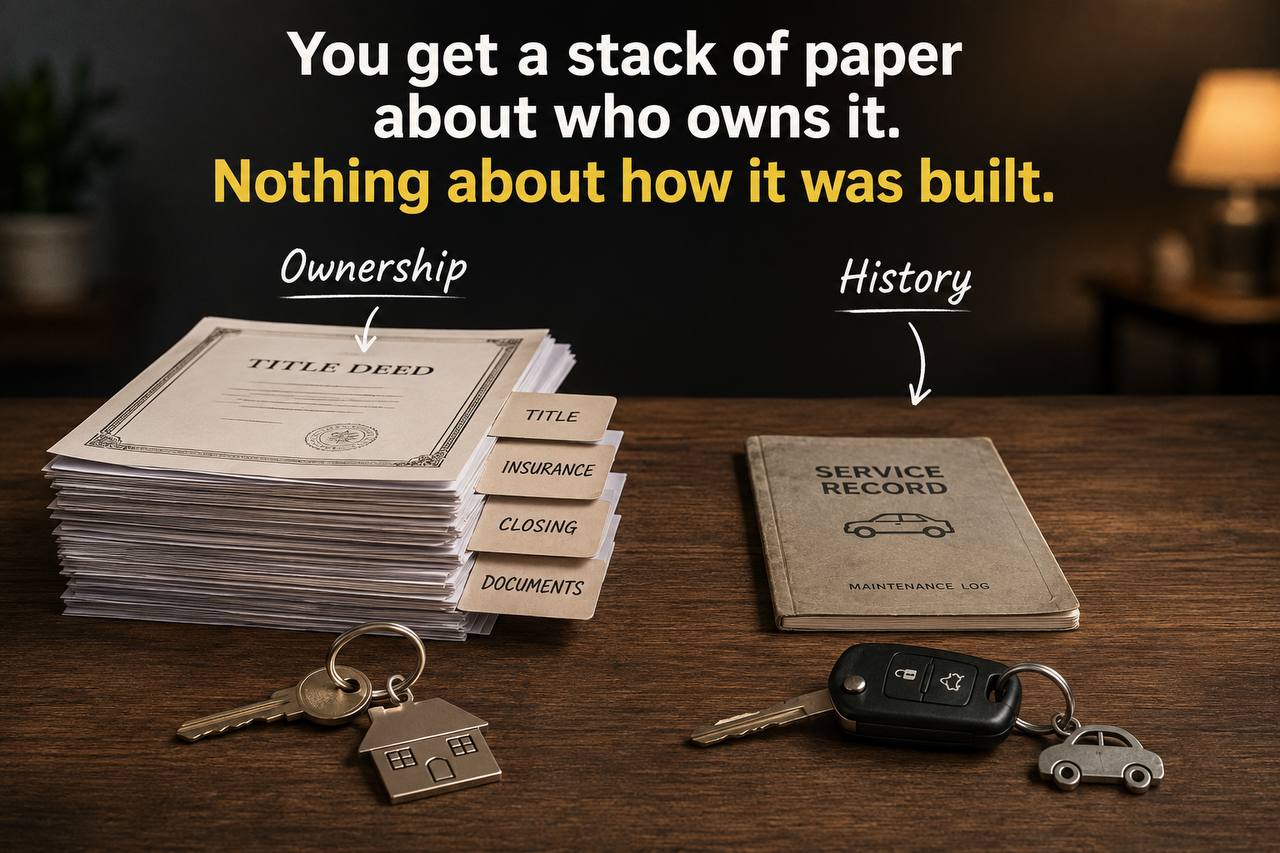 A Car Has a Service History. A House Has Nothing.
